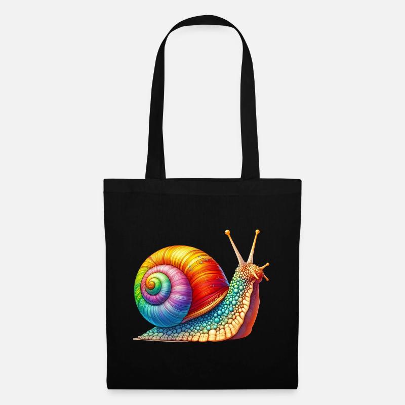 Schnecke - Stoffbeutel - Schwarz