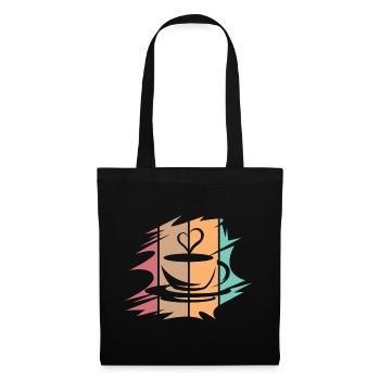 retro coffee abstract heart café love icon icon - Tote Bag - black - Front