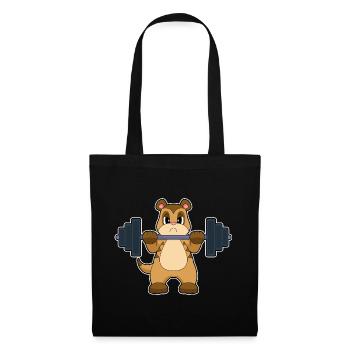 Culturiste Bodybuilder Barre, Bodybuilding - Sac en tissu - noir - Devant