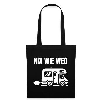 Camping Caravan Campingplatz Urlaub Camper Lustig - Stoffbeutel - Schwarz - Vorne