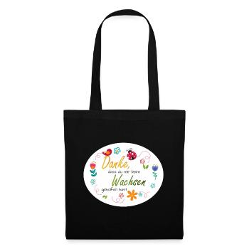 Dire adieu à la garderie - Merci - Fleurs colorées - Sac en tissu - noir - Devant