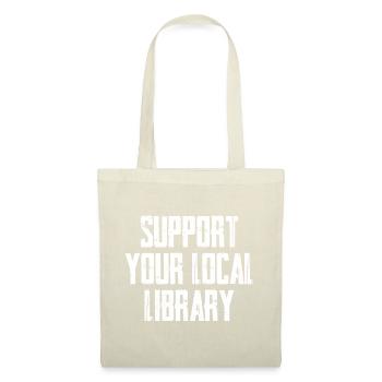 Support Your Local Library - Stoffbeutel - Natur - Vorne