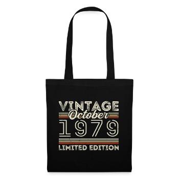 Octobre 1979 Geburtstag Octobre 1979 Cadeau d’anniversaire - Sac en tissu - noir - Devant