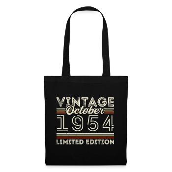 Octobre 1954 Geburtstag Octobre 1954 Cadeau d’anniversaire - Sac en tissu - noir - Devant