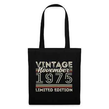Né en novembre 1975 Anniversaire : novembre 1975 - Sac en tissu - noir - Devant
