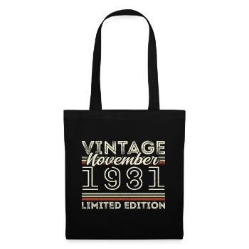Né en novembre 1981 Anniversaire : novembre 1981 - Sac en tissu - noir - Devant