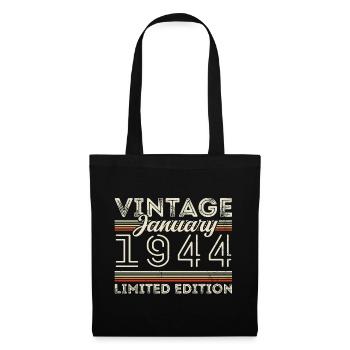 Janvier 1944 Né en 1944 - Anniversaire Janvier 1944 - Sac en tissu - noir - Devant