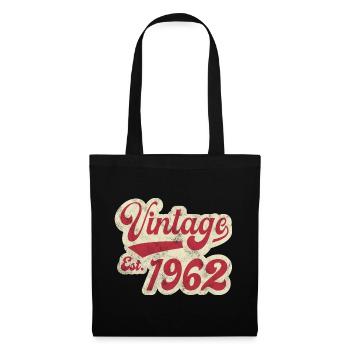 Jahrgang Est 1962 - Stoffbeutel - Schwarz - Vorne