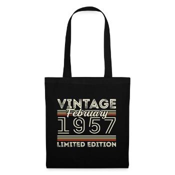 February 1957 Anniversary Gift - February 1957 - Tote Bag - black - Front