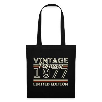 February 1977 Anniversary Gift - February 1977 - Tote Bag - black - Front