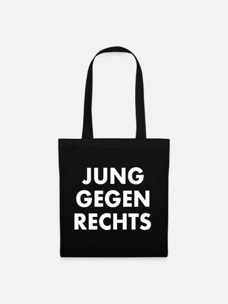 Jung gegen rechts - Stoffbeutel - Schwarz
