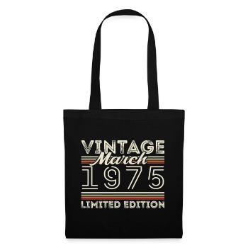 March 1975 Vintage 1975 Birthday Gift March - Tote Bag - black - Front