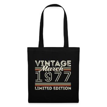 March 1977 Vintage 1977 Birthday Gift March - Tote Bag - black - Front