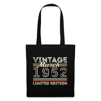 Mars 1952 Millésime 1952 Cadeau d’anniversaire Mars - Sac en tissu - noir - Devant