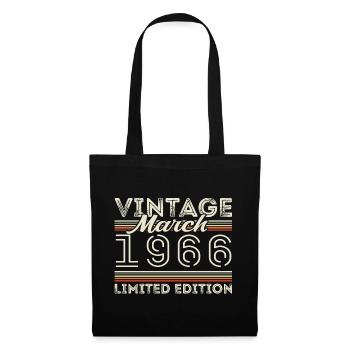 March 1966 Vintage 1966 Birthday Gift March - Tote Bag - black - Front
