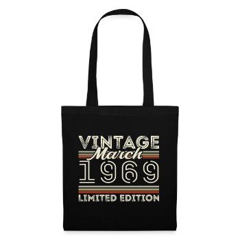 March 1969 Vintage 1969 Birthday Gift March - Tote Bag - black - Front