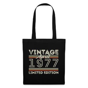 April 1977, Born in april 1977 - 48th birthday - Tote Bag - black - Front