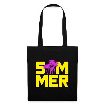 Été Palmiers Soleil Vacances Camping Plage Loisirs - Sac en tissu - noir - Devant
