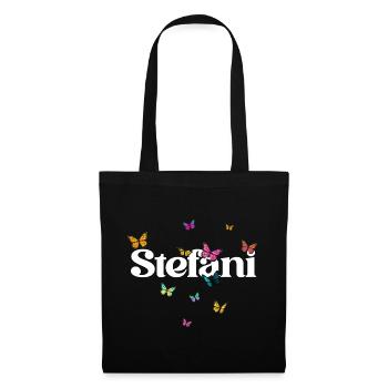 Beautiful girl's name with butterflies STEFANI - Tote Bag - black - Front