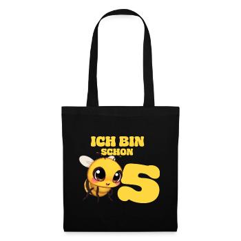 5th Birthday Bee Children's Birthday Party - Tote Bag - black - Front