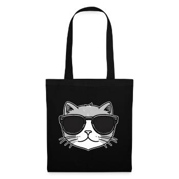 Cool painted cat with sunglasses - Tote Bag - black - Front