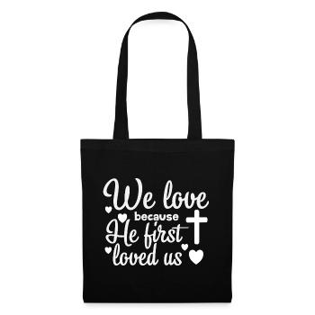 Religious love message illustration - Tote Bag - black - Front