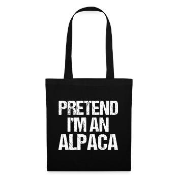 Pretend I'm an Alpaca Costume Funny Lazy Halloween - Tote Bag - black - Front