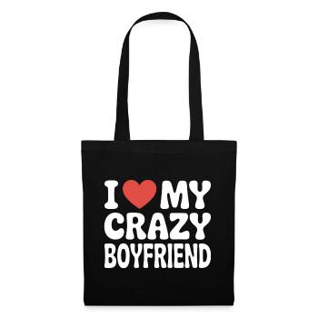 I love my crazy boyfriend Liebe meinen Freund - Tote Bag - black - Front