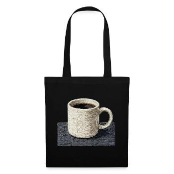 Bestickte Tasse Filterkaffee, langsamer Kaffee (gedruckt) - Stoffbeutel - Schwarz - Vorne