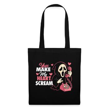 You Make My Heart Scream Cute Funny Valentine Love - Tote Bag - black - Front