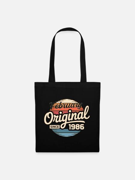 Februar 1986 Geburtstagsgeschenk Februar 1986 - Stoffbeutel - Schwarz