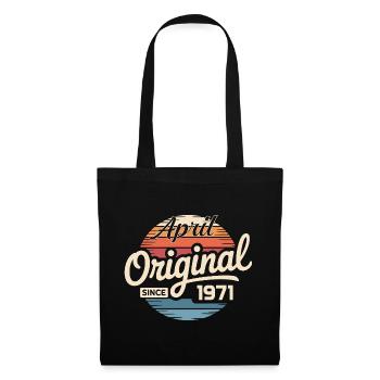 Né en avril 1971 - 55e anniversaire avril 1971 - Sac en tissu - noir - Devant
