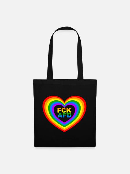 FCK AFD Herz - Stoffbeutel - Schwarz