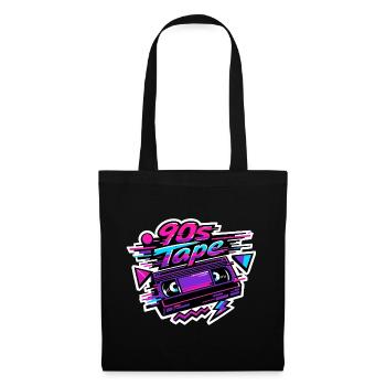 Bande Néon Rétro des années 90 - Sac en tissu - noir - Devant