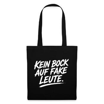 Kein Bock Auf Fake Leute - Stoffbeutel - Schwarz - Vorne