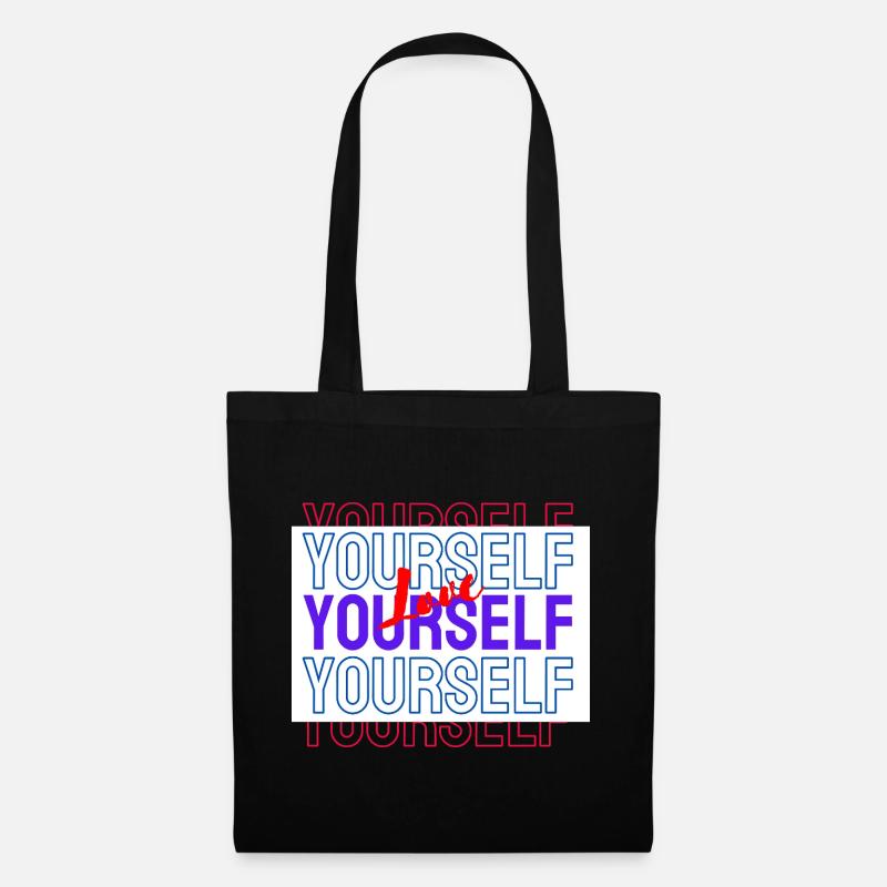 Liebe dich selbst Muster Liebe dich selbst - Stoffbeutel - Schwarz