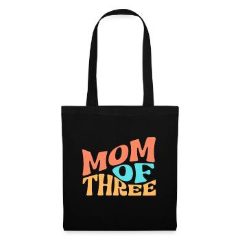 Mom of Three - Stoffbeutel - Schwarz - Vorne