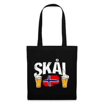 Vacances en Norvège dans les fjords de Norge Voyage en Scandinavie - Sac en tissu - noir - Devant