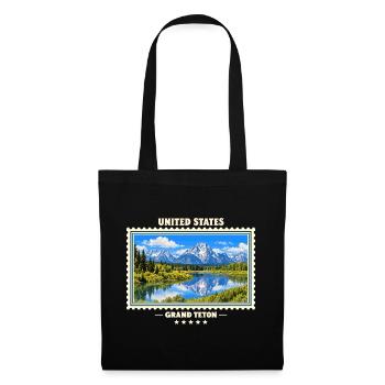 Vereinigte Staaten Grand Teton Vintage Reisemarke - Stoffbeutel - Schwarz - Vorne