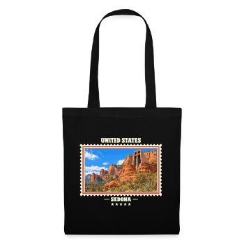 Vereinigte Staaten Sedona Vintage Reisemarke - Stoffbeutel - Schwarz - Vorne