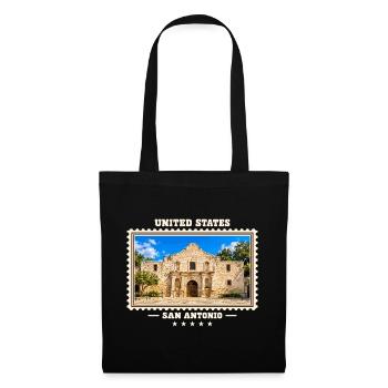 Vereinigte Staaten San Antonio Vintage Reisemarke - Stoffbeutel - Schwarz - Vorne