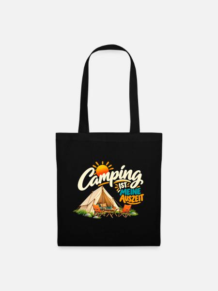 Camping ist meine Auszeit - Stoffbeutel - Schwarz