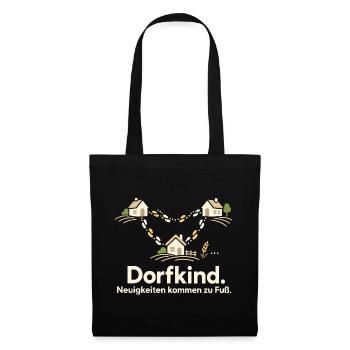 Dorfkind Dorfleben Dorfhumor Heimatliebe - Stoffbeutel - Schwarz - Vorne