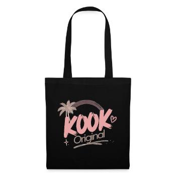 Kook Original – Kook Palm Pink T-Shirt - Stoffbeutel - Schwarz - Vorne
