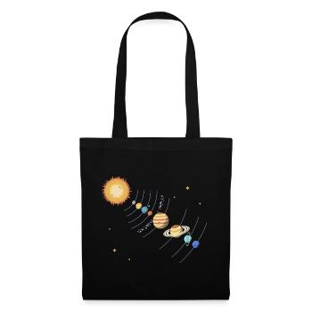Sonnensystem: die Sonne und acht Planeten - Stoffbeutel - Schwarz - Vorne