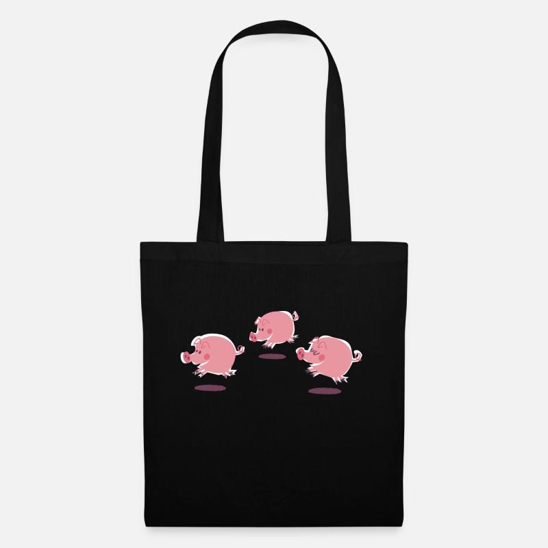 petits cochons - Sac en tissu - noir
