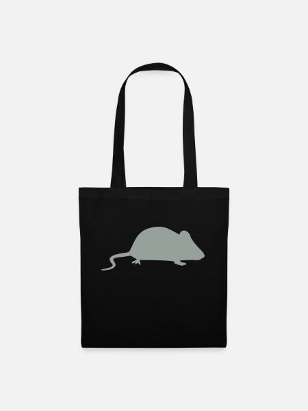 Maus - Stoffbeutel - Schwarz