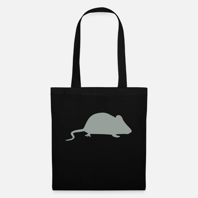 Maus - Stoffbeutel - Schwarz