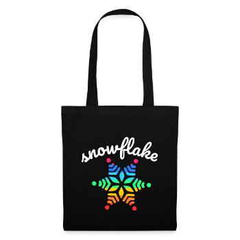 Regenbogen Schnee - Stoffbeutel - Schwarz - Vorne