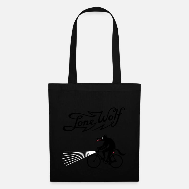 Lone Wolf on bike - Stoffbeutel - Schwarz